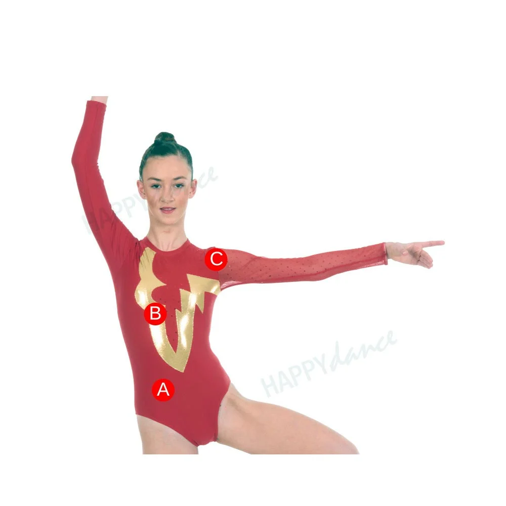 Maillot Gimnasia Rítmica microtul rojo - Imagen 2