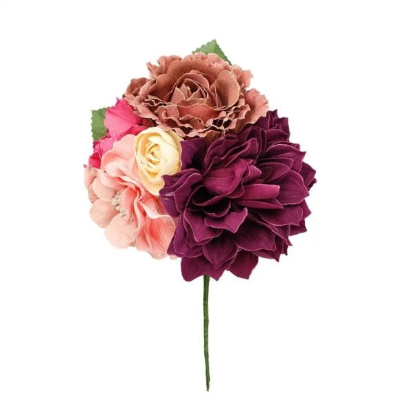 Flor Ramillete Burdeos