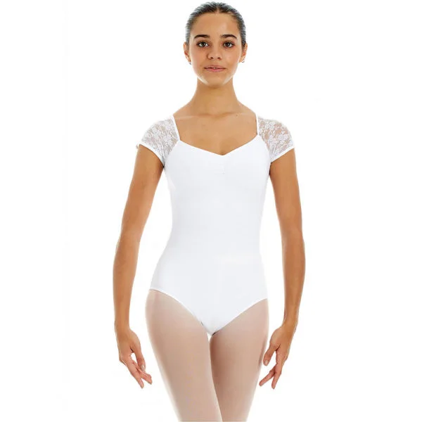 Maillot ballet manga corta encaje flores Intermezzo