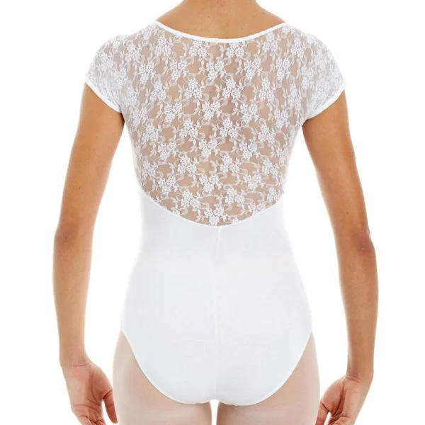 Maillot ballet manga corta encaje flores Intermezzo