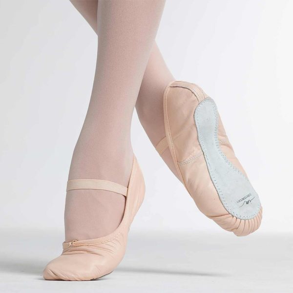 Zapatillas de Ballet media punta en piel rosa y suela entera