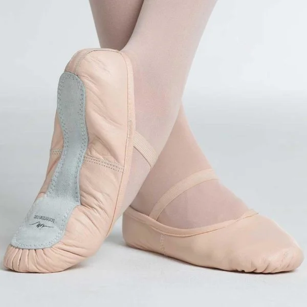 Zapatillas de Ballet media punta en piel rosa y suela entera