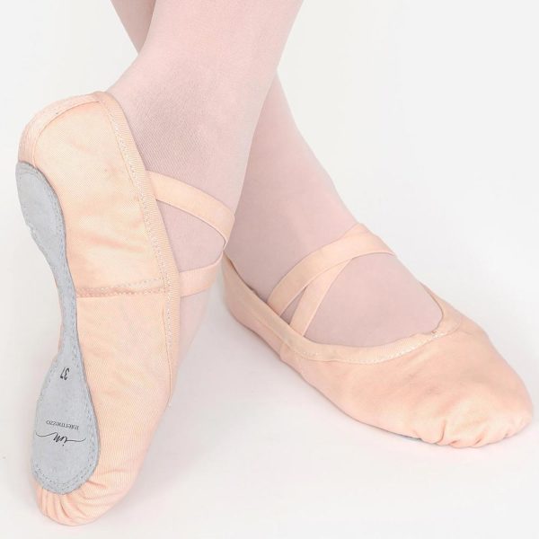 Zapatillas de Ballet media punta en lona elástica y suela entera