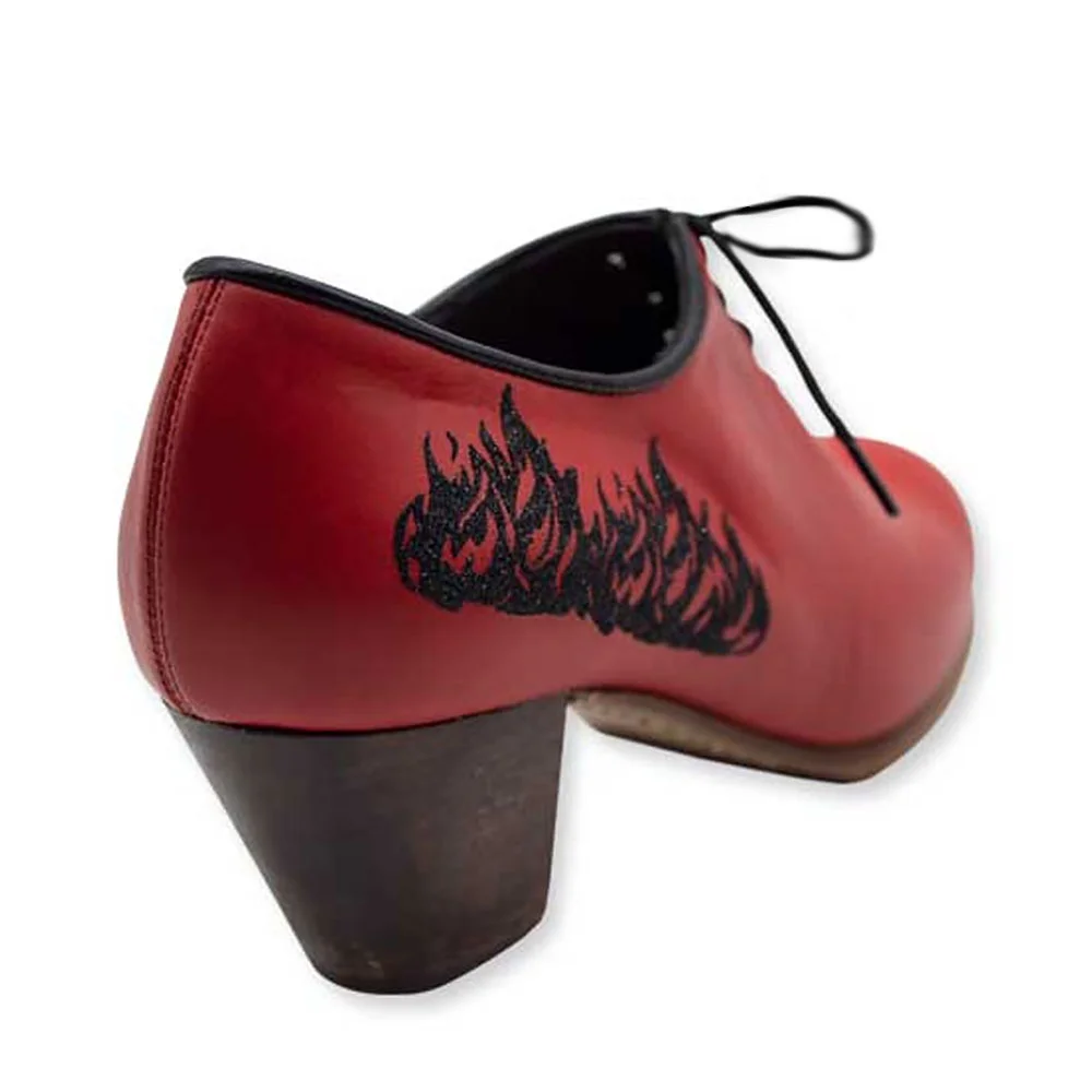 Zapato Flamenco Chapín Liso con Glitter - Imagen 4