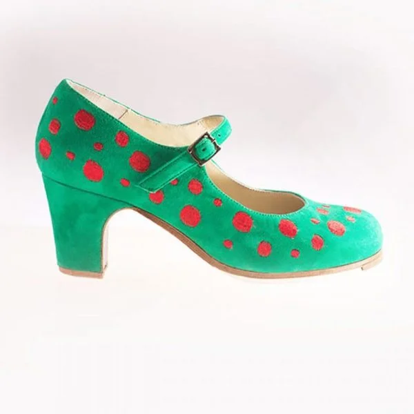 Zapato Flamenco Topos Bordados