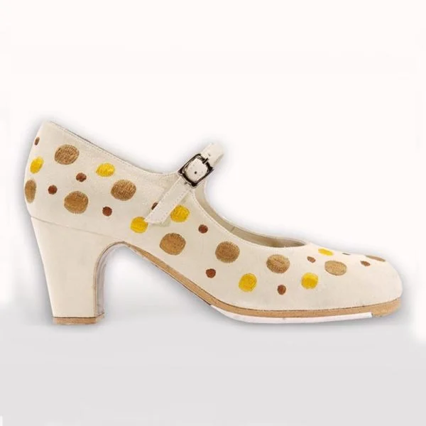 Zapato Flamenco Topos Bordados