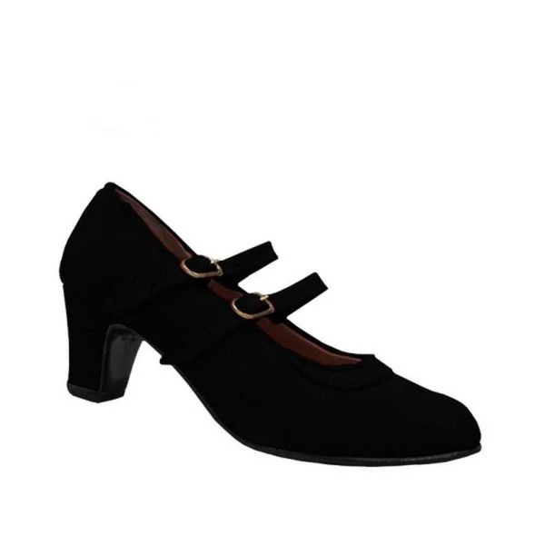 Zapato de flamenco Doble Hebilla Negro
