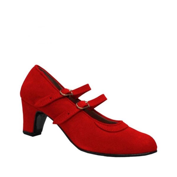 Zapato de flamenco Doble Hebilla Rojo