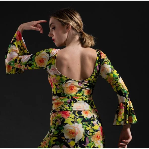 Falda de flamenco Cala Fajín Flor amarilla