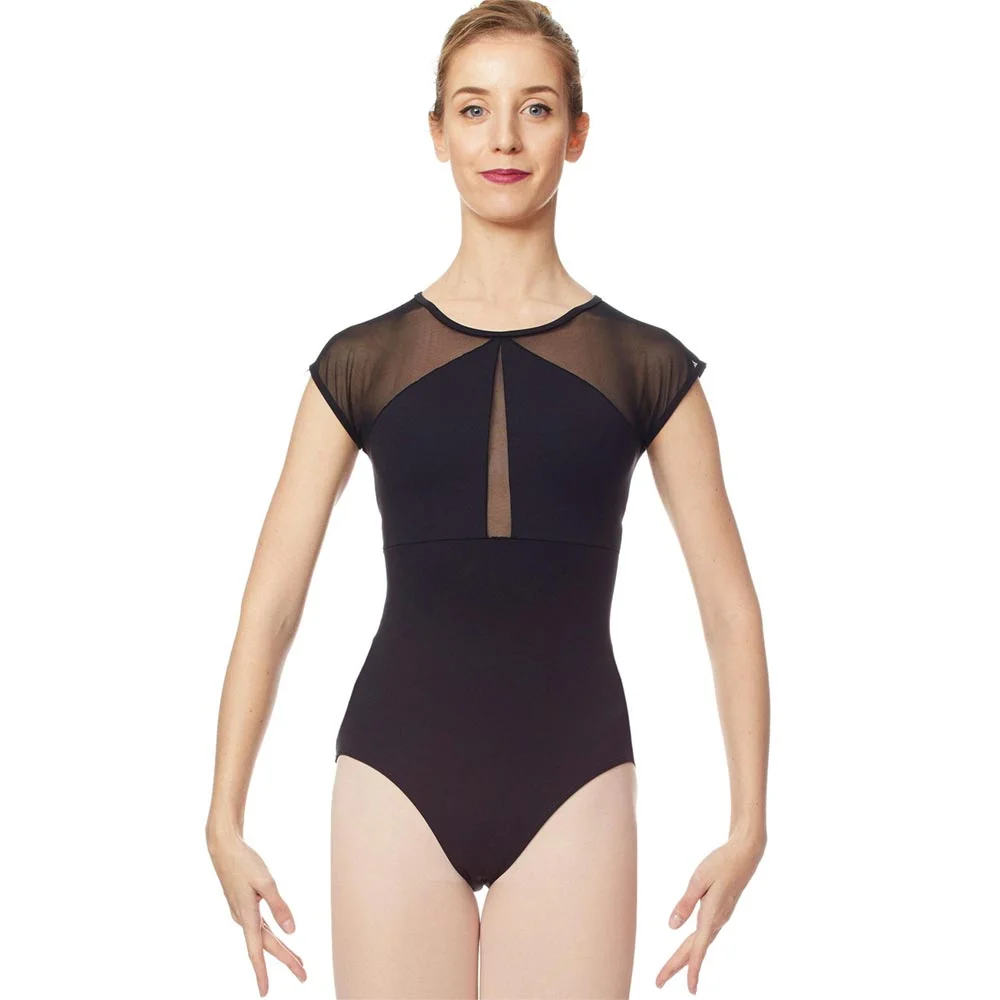 Maillot ballet manga malla y espalda abierta Intermezzo